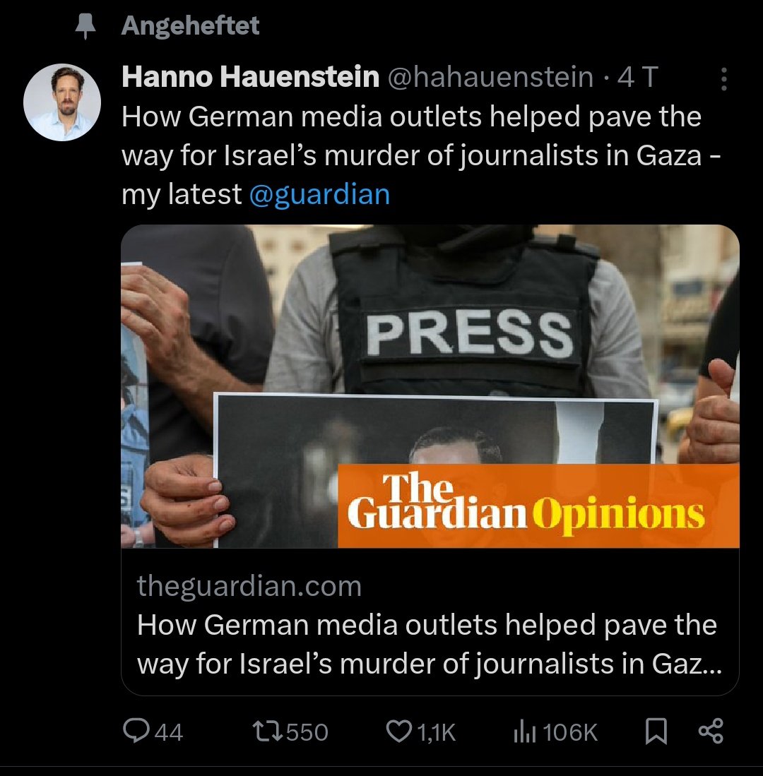 James Holden (@jamesholdenog) on Twitter photo Hat sich der Journalist <a href="/hahauenstein/">Hanno Hauenstein</a> bewusst dazu entschieden, bei einer Organisation zu sprechen, in der man jüdische Jugendliche aus fliegenden Flugzeugen werfen möchte?
Angesichts seines Artikels zum Thema medialer Verantwortung ist das eine interessante Entscheidung, oder? Hat sich der Journalist <a href="/hahauenstein/">Hanno Hauenstein</a> bewusst dazu entschieden, bei einer Organisation zu sprechen, in der man jüdische Jugendliche aus fliegenden Flugzeugen werfen möchte?
Angesichts seines Artikels zum Thema medialer Verantwortung ist das eine interessante Entscheidung, oder?