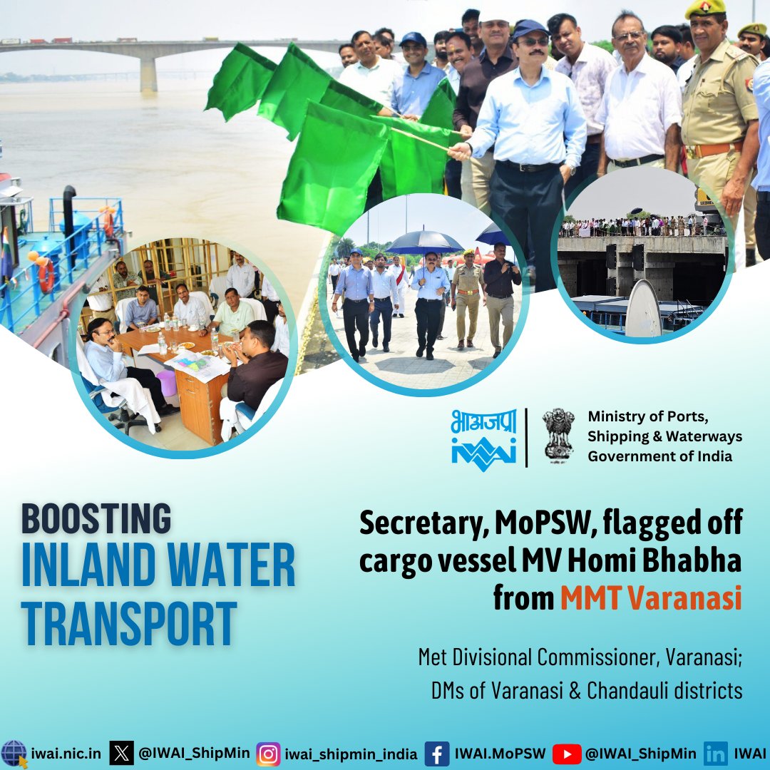 Secretary, MoPSW, Shri T K Ramachandran flagged off MV Homi Bhabha carrying  300 tonnes of cargo from