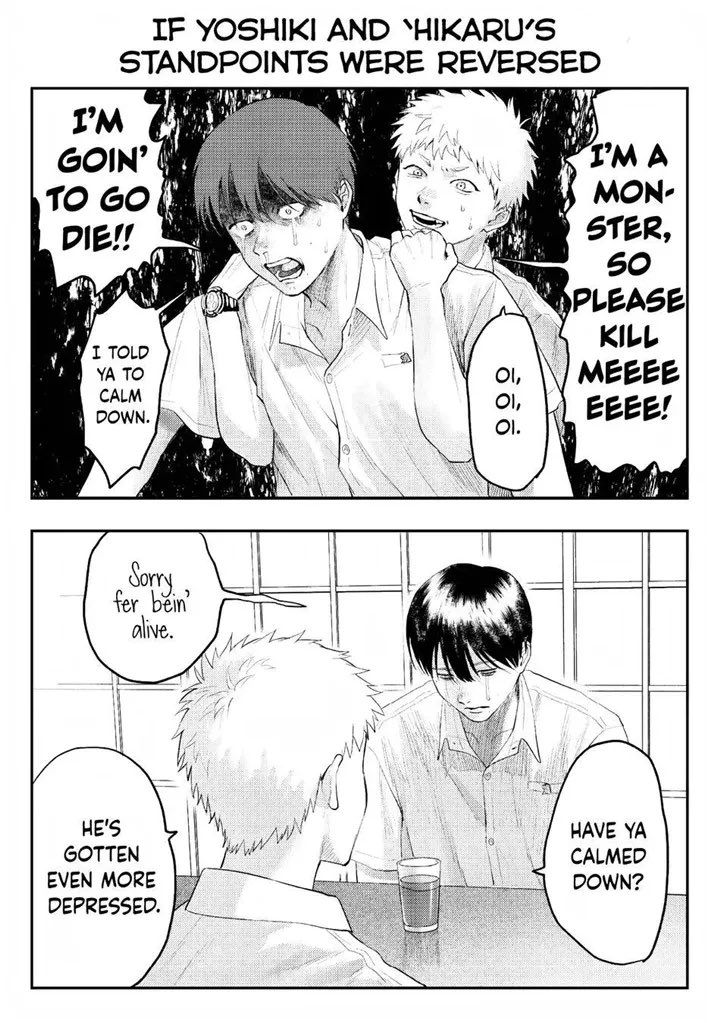 yoshinvr's tweet photo. the implication that OG Hikaru is also okay with living with the ghost of his dead best friend. https://t.co/Vf69184JsZ