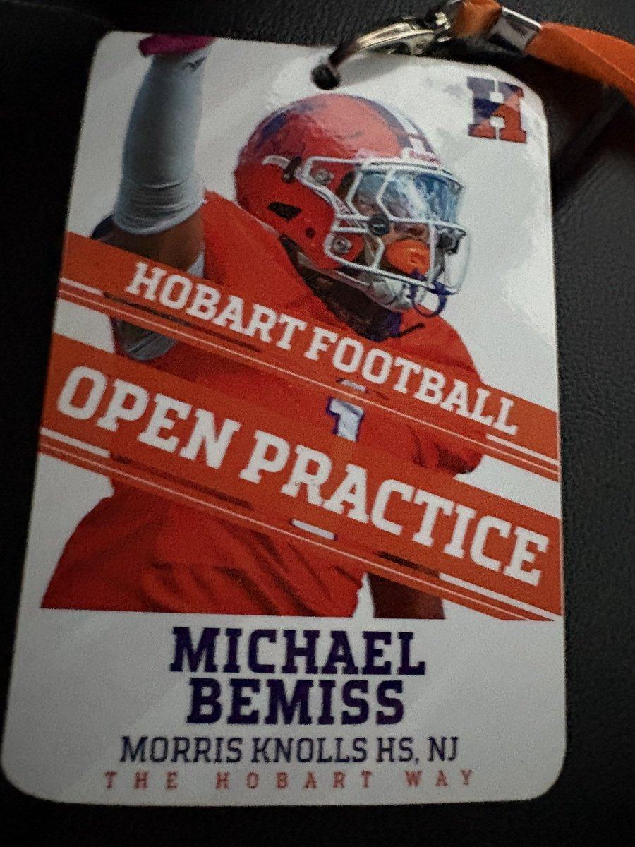 Had a great time at the <a href="/HobartFootball/">Hobart Football</a> practice today. Huge thanks to <a href="/Coach_DeWall/">Kevin DeWall</a> and all the other coaches for having me.