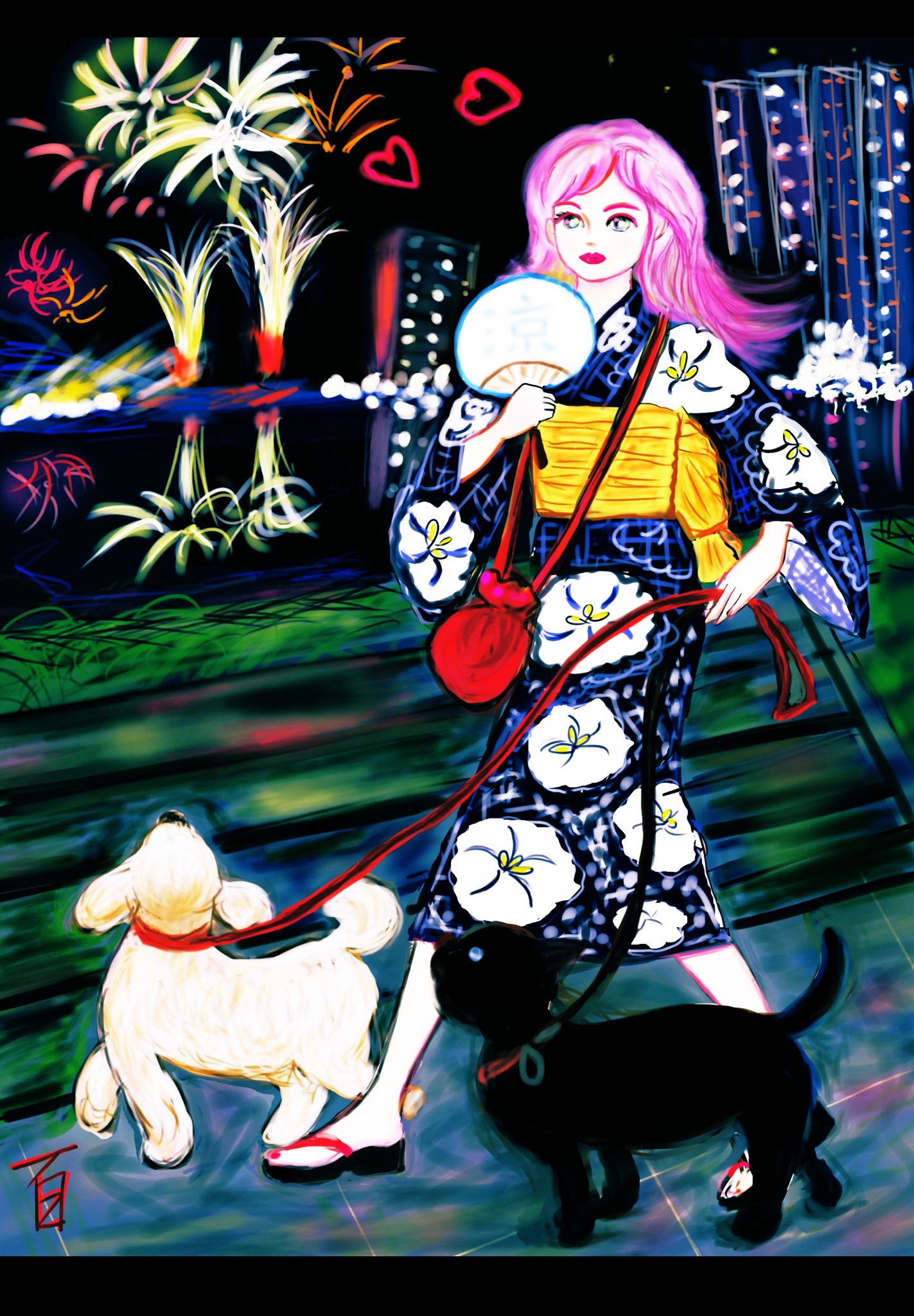 花火の絵 Kiyoshi Yamashita