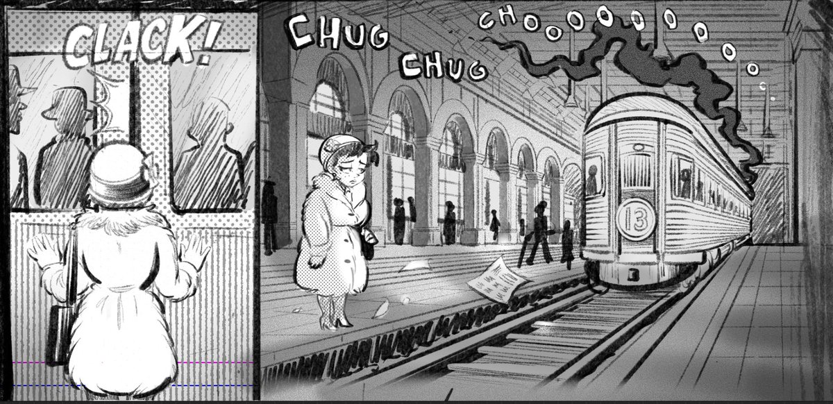 Spend Sunday sketching th’ station. 
Columns sure are a challenge…😮‍💨
(Peek of page ten rough draft)