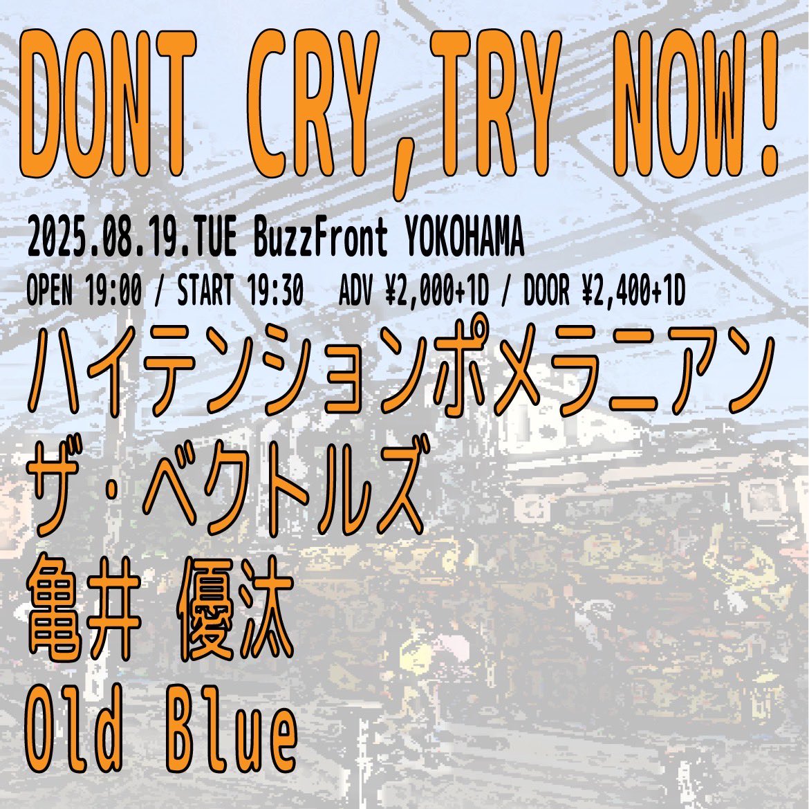 【次のライブはこちら‼️】
2025/8/19（火）
📍BuzzFront YOKOHAMA

w/
ハイテンションポメラニアン
ザ・ベクトルズ
亀井優汰

🕰️OPEN19:00 /START 19:30
🎫adv¥2000（+1D） /day¥2400（+1D）

お取り置きはDMにて受付中！