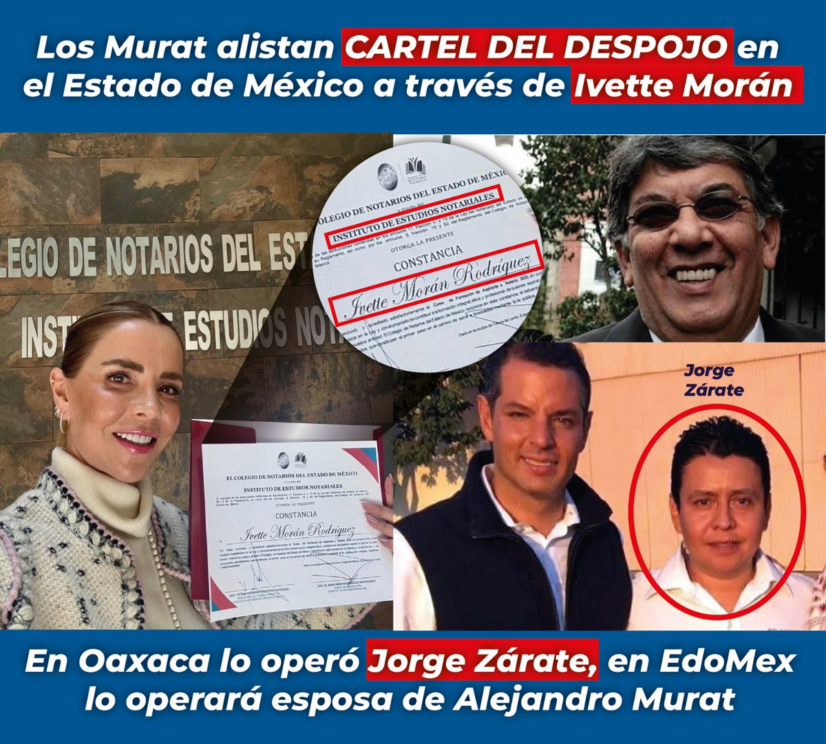 YolisTuitera's tweet photo. 📢 ¡Que todo México se entére! 📢

Los arribistas de los Murat preparan Cartel del Despojo en el Estado de México, buscan hacerse de propiedades de personas vulnerables al igual que lo hicieron en Oaxaca. ☹️
@elkikesan @Mar_Sandova @Sukkoi47 @MarxiJoshoiram @Shinobi7ninji @wmr43 https://t.co/F1UJ2uWPw0
