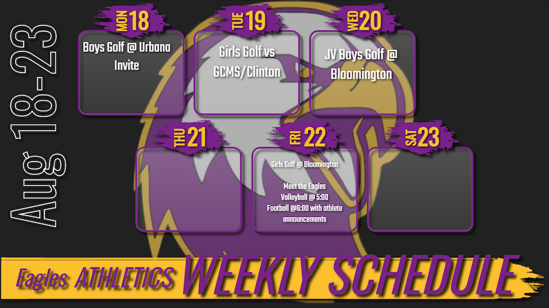 Eagle Athletics takes off this week culminating with the annual Rantoul Fire Department Fish  Fry at Meet the Eagles.