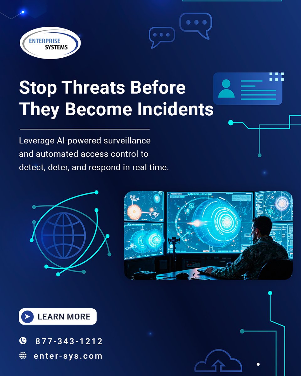 entersys's tweet image. Stop security threats in their tracks with AI-powered surveillance and smart access control systems.
 📞 877-343-1212 | 🌐 enter-sys.com
 #AIAccessControl #SmartSurveillance #SecurityAutomation #EnterpriseSecurity #ThreatDetection #AIForSecurity #AccessControlSystems