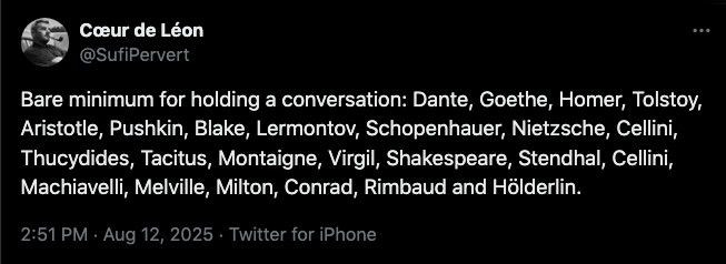 Bare minimum for holding a conversation: Gorgias, Hollow Knight, Octavia Butler, A Tribe Called Quest, the Oxford comma, and RoboCop.