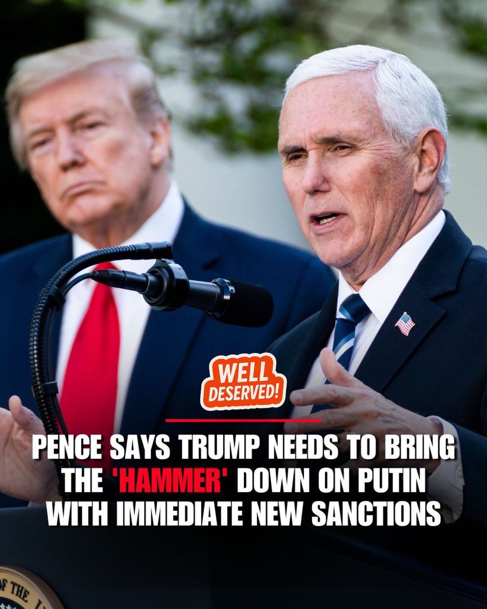 JUST IN:📮

Former VP Pence said Sunday that President Trump needs to swap out his "velvet glove" approach and "immediately" bring the hammer down on President Putin.!!!
@bigwizexpress
#news #creatorsearchinsight 
#usa🇺🇸 #president #today
