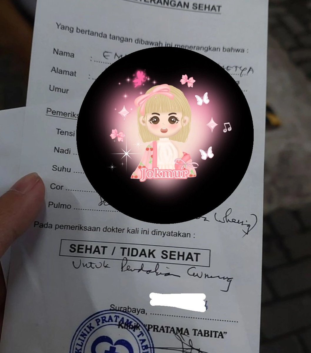 Halo sayang surat sakit open lagi ya😍Sakit dokter
Kontrol/berobat
Surat sehat 
Surat diagnosa
Resep obat
Rawat inap
Psikologi
Rujukan
Kwitansi/invoice
Hasil laboratorium
Surat lain request
✅Stempel basah (klinik / dokter)
✅Dokter sesuai fakes/rs
#zonauang️ #suratsakit