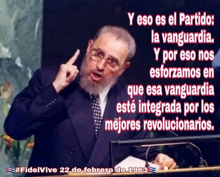 Alfre Menendez (@alfremene37409) on Twitter photo Fidel: " Y eso es el Partido, la vanguardia,y por eso nos esforzamos en que esa vanguardia esté integrada por los mejores revolucionarios". #CiegoEn26 #LaLuchaNoHaCesado #SinPerderUnDía <a href="/JHGcasanova/">julio Heriberto Gómez Casanova</a> <a href="/DiazCanelB/">Miguel Díaz-Canel Bermúdez</a> <a href="/DrRobertoMOjeda/">Dr. Roberto Morales Ojeda</a> <a href="/PartidoPCC/">Partido Comunista de Cuba</a> Fidel: " Y eso es el Partido, la vanguardia,y por eso nos esforzamos en que esa vanguardia esté integrada por los mejores revolucionarios". #CiegoEn26 #LaLuchaNoHaCesado #SinPerderUnDía <a href="/JHGcasanova/">julio Heriberto Gómez Casanova</a> <a href="/DiazCanelB/">Miguel Díaz-Canel Bermúdez</a> <a href="/DrRobertoMOjeda/">Dr. Roberto Morales Ojeda</a> <a href="/PartidoPCC/">Partido Comunista de Cuba</a>