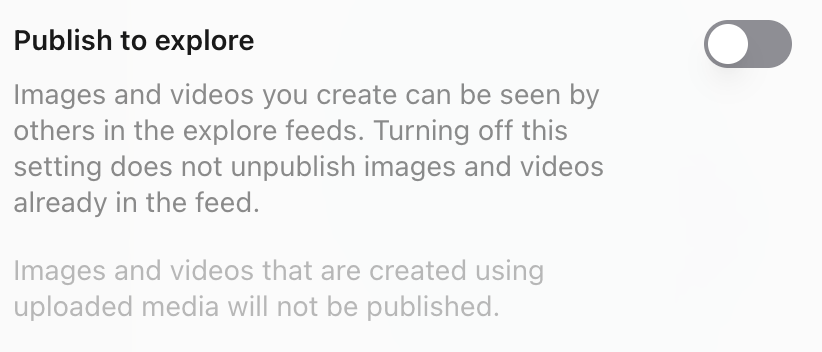 OpenAI社の画像＆動画生成の”Sora”.

デフォルトは「一般に公開」になってるので、 ”explore” にばんばん公開されちゃう。

『こんな動画つくれるぜ』っていうポートフォリオみたいに使ってる人ならいいけど。

結構「企画書に使う画像なんだろうな」ってのが丸わかりの人も居るので、危険デス。