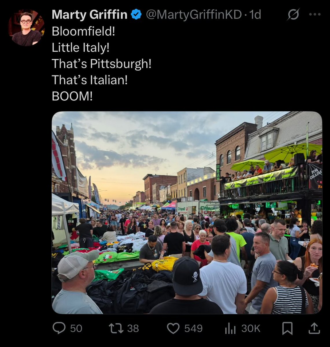 JGotaskie's tweet photo. @chrisbriem Marty seems to approve of Little Italy Days: https://t.co/YrMDTqgDug
