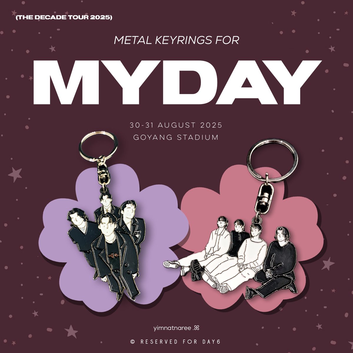 yimnatnaree_'s tweet photo. DAY6 10th Anniversary Tour
<The DECADE> in GOYANG STADIUM

키링 나눔  ૮꒰˵• ᵜ •˵꒱ა ﹕ɞ

❥ 날짜 : 콘서트 양일간
❥ 장소 및 시간 : 당일 타래 공지
❥ 수량 :  일자별 30 개 (종류별 15개씩)

#데이식스 #DAY6 #성진 #SUNGJIN #영케이 #YOUNGK #원필 #WONPIL #도운 #DOWOON #The_DECADE https://t.co/aFGdSA4dfo
