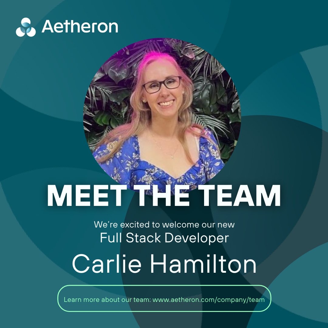 Aetheronhq's tweet image. We’re excited to welcome Carlie Hamilton to the Engineering team at #Aetheron as a Full Stack Developer! 🚀

With experience at Atlassian and She Codes Australia, Carlie brings valuable expertise to help us strengthen our foundations, innovate faster, and deliver greater value to…