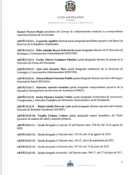 KilvinToribio's tweet photo. Los cambios del Presidente @luisabinader https://t.co/cuVGENiz0o