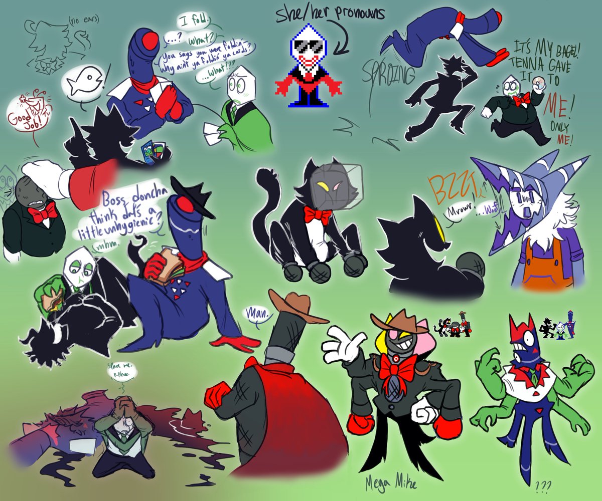 DogDirectly's tweet photo. mike page thing #deltarune #deltarunefanart #battat #pluey #jongler https://t.co/OQJrCoPUlp