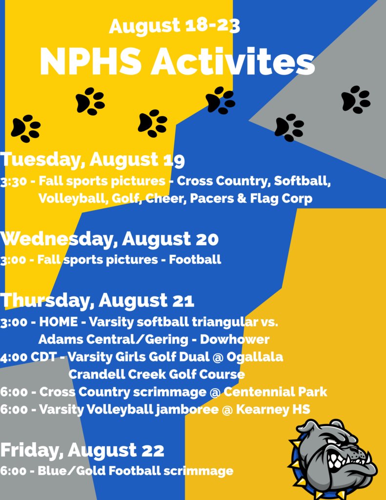 NPHS Activities August 18-23