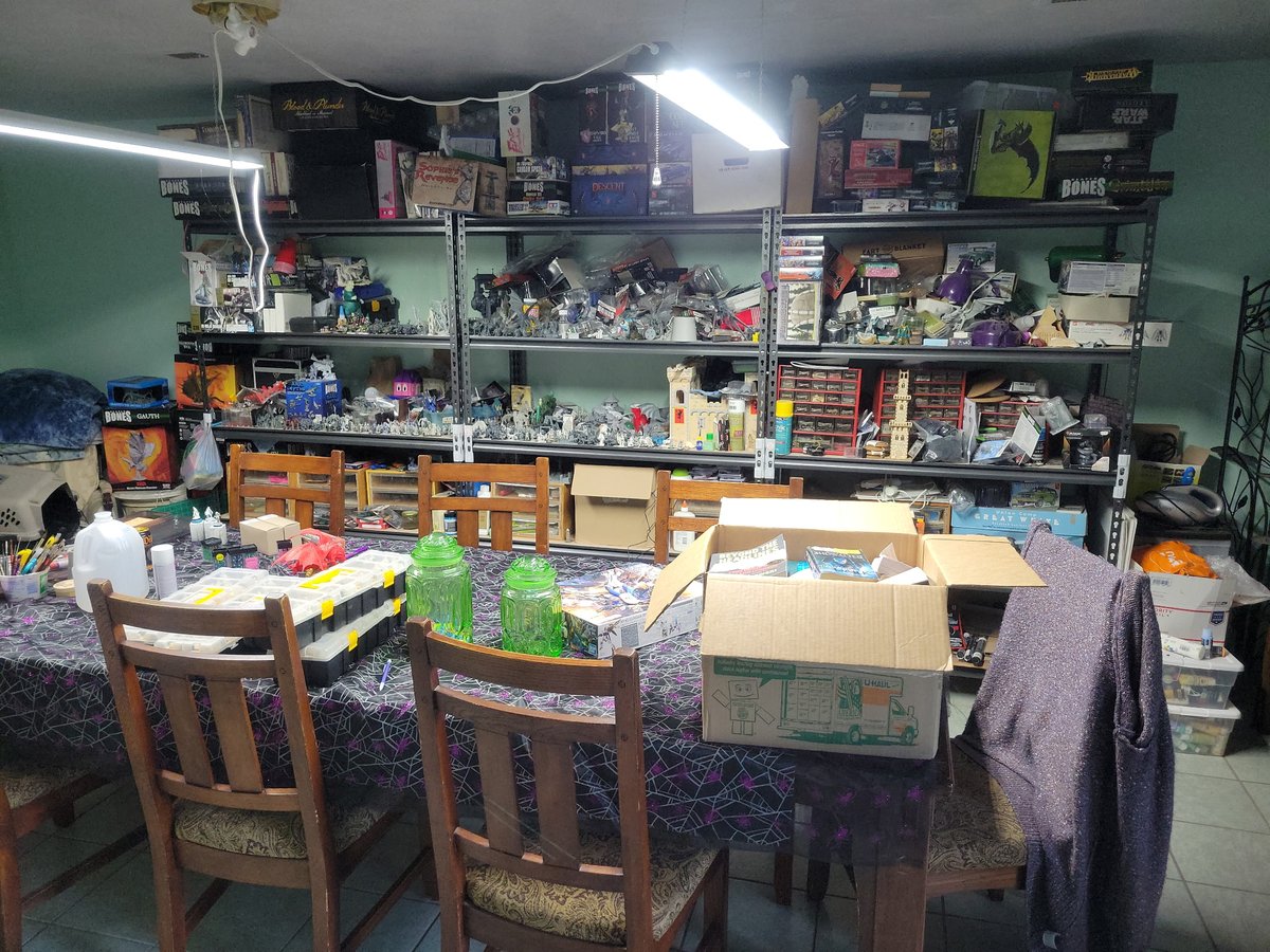 A slight disaster...but that is my almost 10 ft gaming table sitting in my mini painting room. 

I got this!