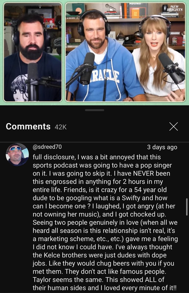 I’m going through the comment section on YouTube and it must be the most positive place on the internet right now…. This one really got me….