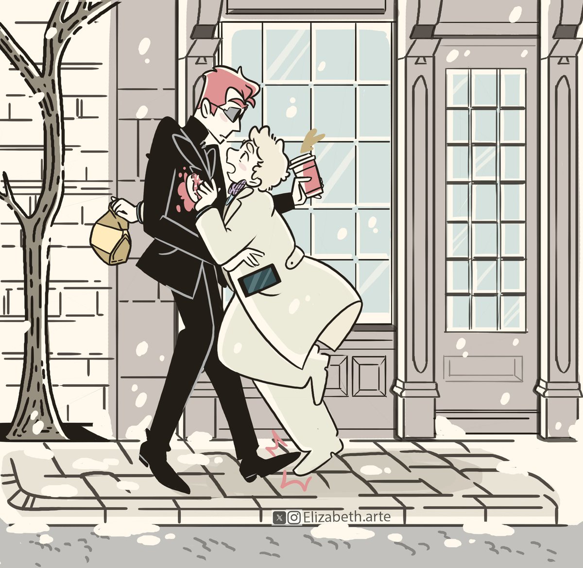 Human/AU 
The first meet
. 
 #GoodOmens #aziracrow #Crowley #GoodOmens2 #ineffableidiots #GoodOmensFanArt #ineffablehusbands #Aziraphale