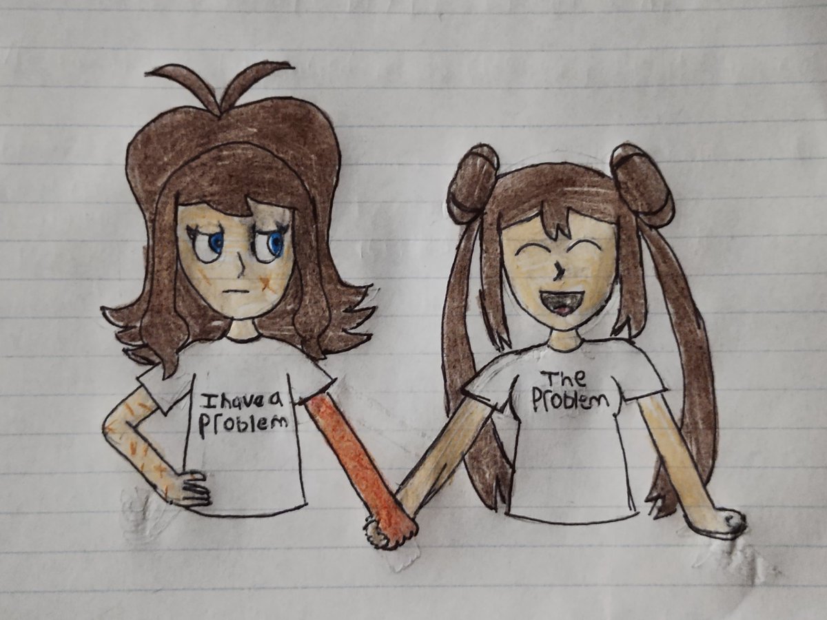 This drawing I made back in January. I should probably redraw this at some point because my art style has improved a LOT since I made it.