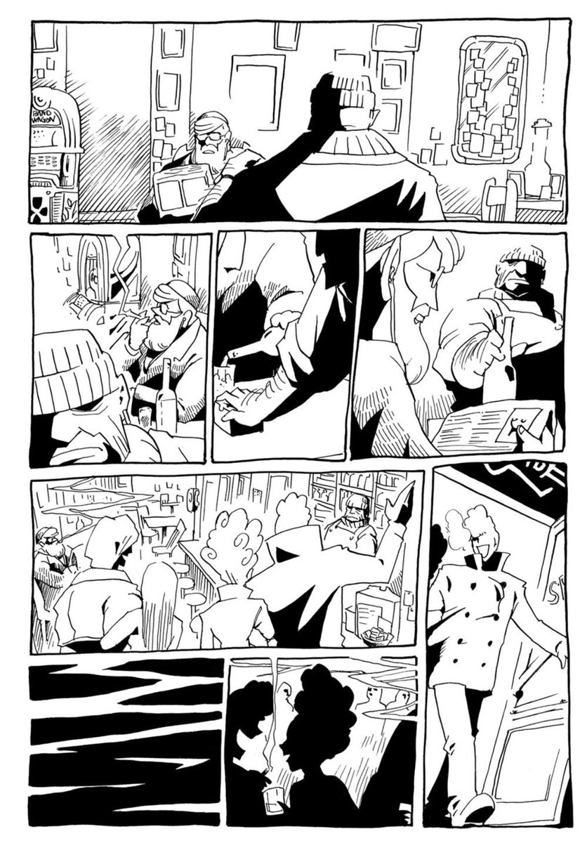 ビッグオーのフリーハンド原稿

ネームだけ切って、あとは定規を使わず下描き、ペン入れ
枠線もフリーハンドなので歪んでます 