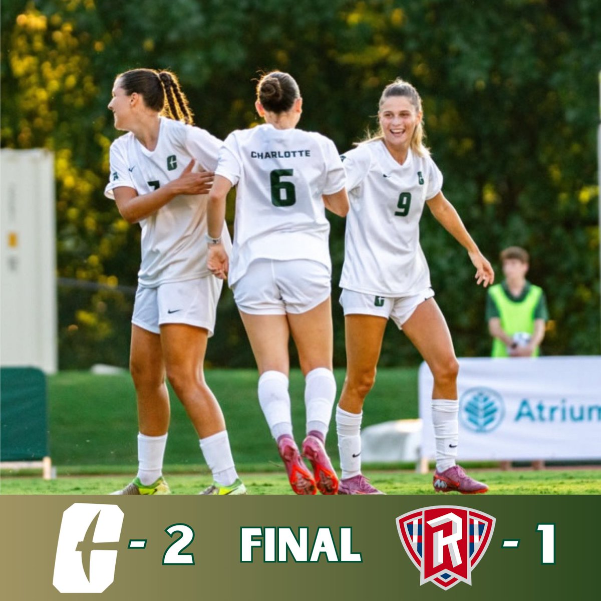 The Mineshaft (@cltmineshaft) on Twitter photo Final from Charlotte
49ers - 2
Radford - 1
Charlotte holds on in the second half for the narrow win
#GoldStandard | #NinerNation
📸: <a href="/CharlotteWSoc/">Charlotte Women's Soccer</a> Final from Charlotte
49ers - 2
Radford - 1
Charlotte holds on in the second half for the narrow win
#GoldStandard | #NinerNation
📸: <a href="/CharlotteWSoc/">Charlotte Women's Soccer</a>