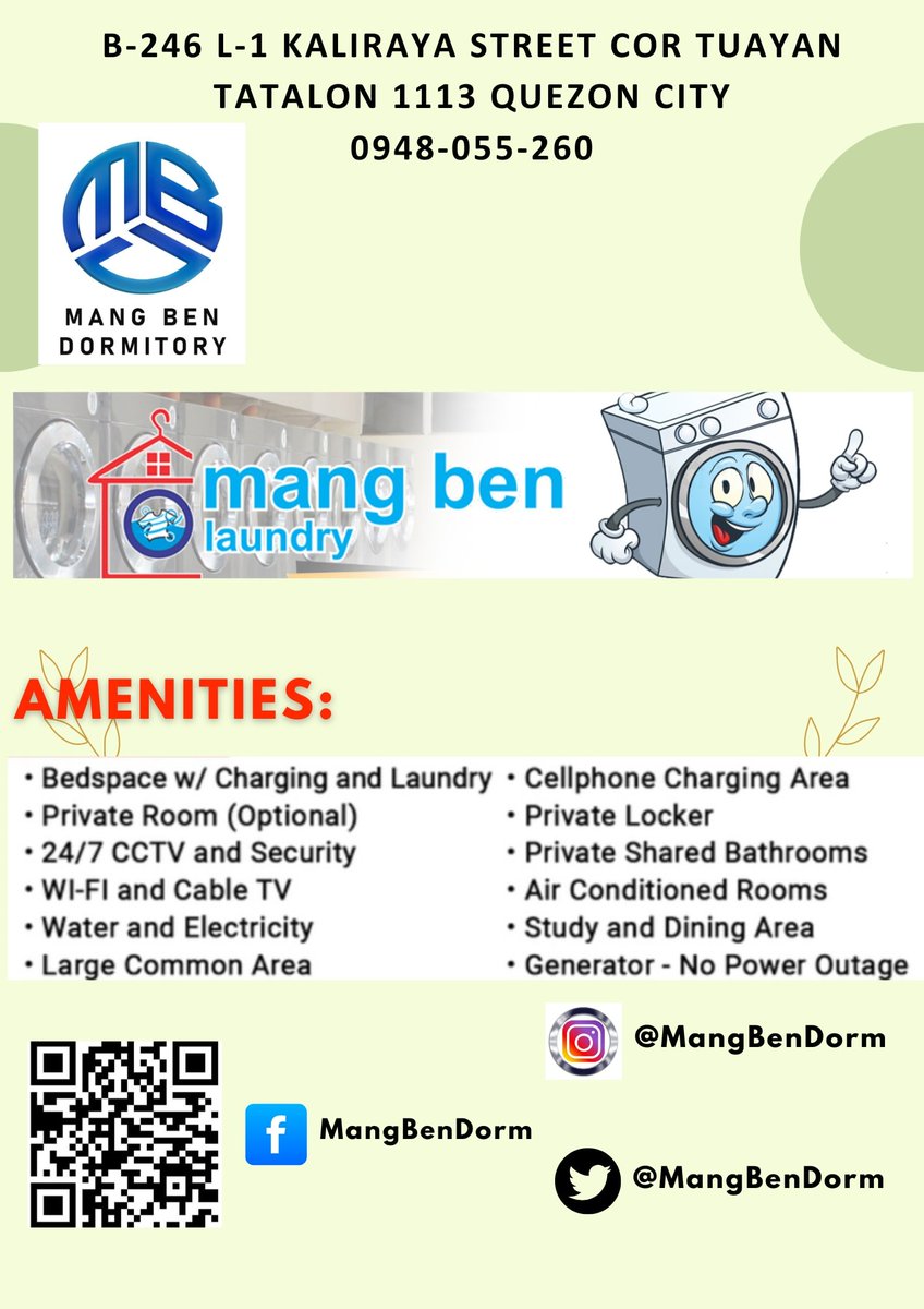 mangbendorm's tweet photo. Check out Mang Ben Dormitory in Kaliraya, QC. Daily, Weekly and Monthly rates available starting from ₱250.00 per day.

Located at :
B-246 L-1 Kaliraya St.,cor. Tuayan, Quezon City. 1113 Metro, Manila Philippines 📷 https://t.co/bwdeZ6Q9pl