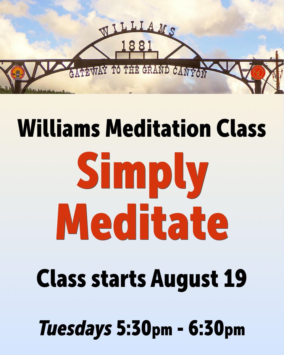 Take some time to focus on your inner peace and unwind. IKRC Grand Canyon is now offering weekly meditation classes in Williams to help you relax, let go of stress, and reflect on what truly matters. Join us at Walker Hall at St. John’s Episcopal-Lutheran Church  at 5:30.