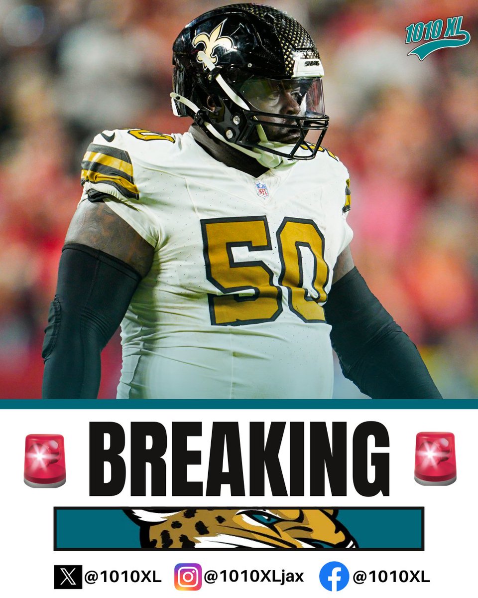 BREAKING: The Jaguars are trading for a defensive linemen!

The Jaguars have agreed to a trade with the Saints for veteran DL Khalen Saunders, per Tom Pelissero. It's unknown what the Jaguars gave back as of now.

#Jaguars | #DUUUVAL