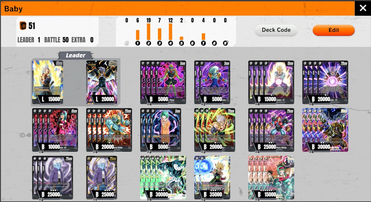 Black Leader limited battle 7-0
pd: don't use bardock in any game

R1: Shallot
R2: Goku GT
R3: Shallot
R4: Shallot
R5: Bulma
R6: Baby Vegeta
R7: Bulma

#dbfw