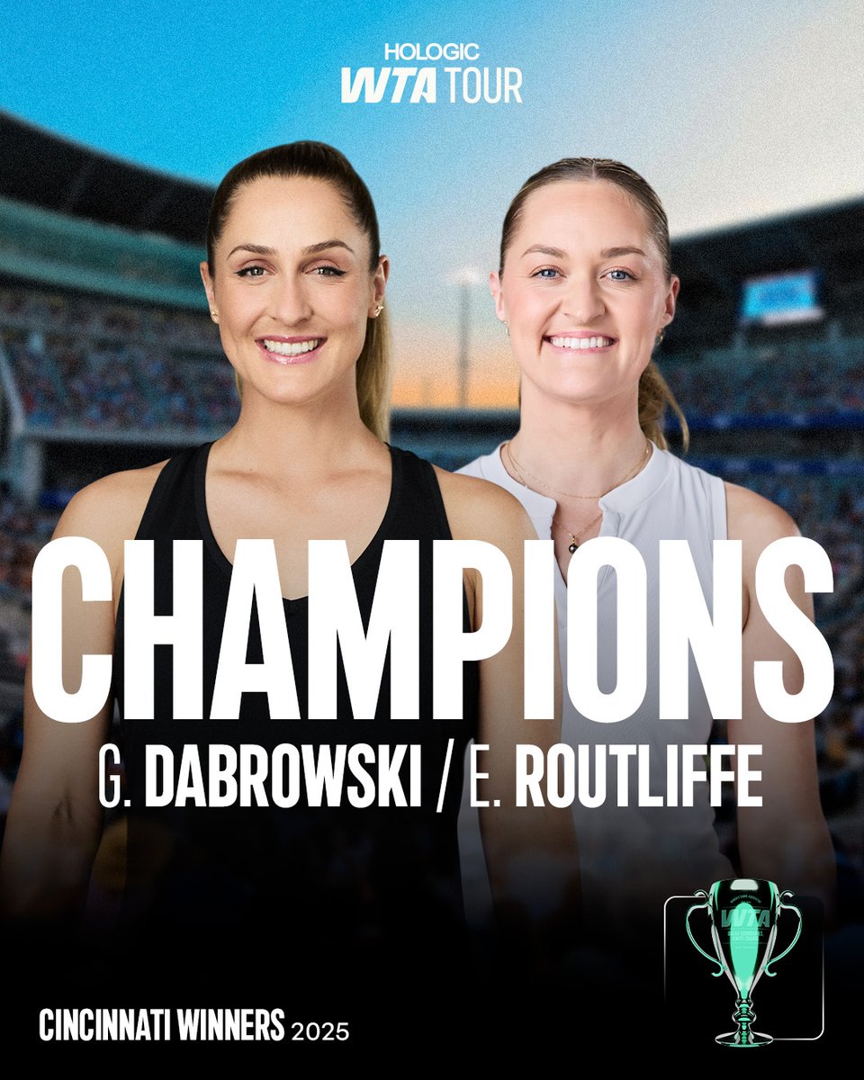 YOUR CINCINNATI DOUBLES CHAMPIONS 🏆

Gaby Dabrowski and Erin Routliffe defeat Guo/Panova 6-4, 6-3 to be crowned champions in Cincinnati!

#CincyTennis