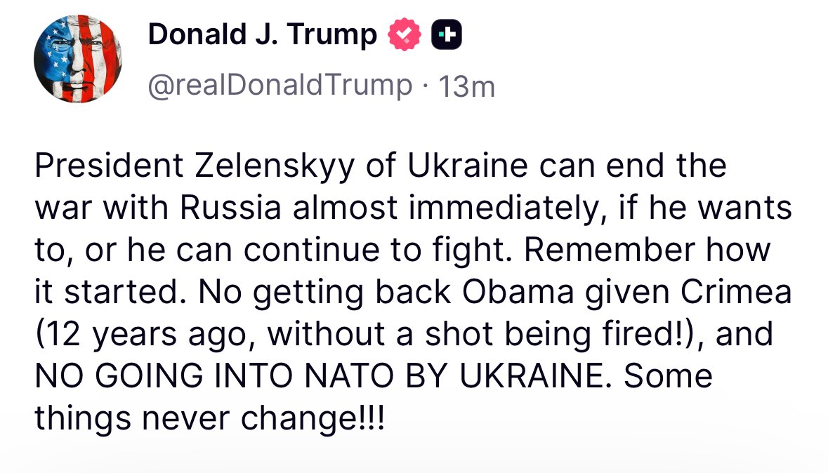 BREAKING: Putin totally got to Trump in that meeting. Completely steamrolled him. Look at this. A sad day for the free world when the President of the United States posts this total nonsense.