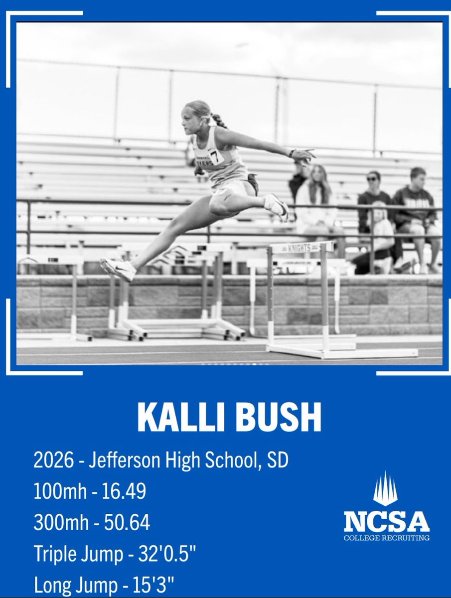 KalliBush's tweet photo. Class of 2026- Track Athlete @ncsa https://t.co/vXCx29kbhW