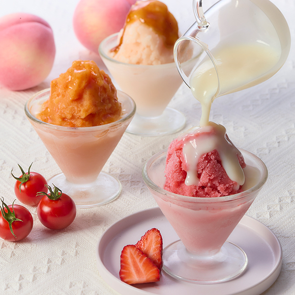 果実でさっぱり🍓🍑🍅別添えのソースとの組み合わせが絶妙です✨＃味変