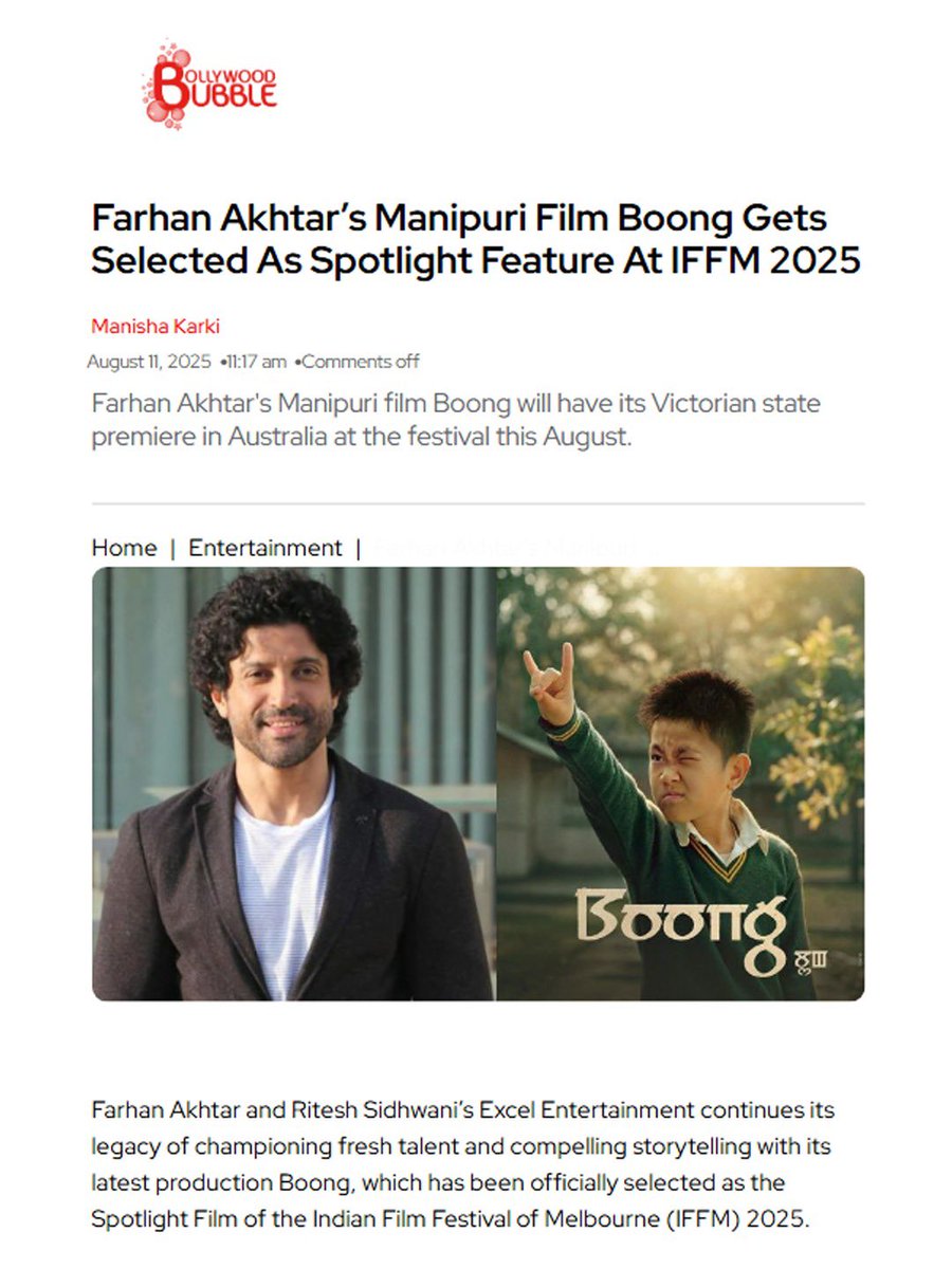 IFFMelb's tweet image. #PressCoverage of Boong in the Indian press.