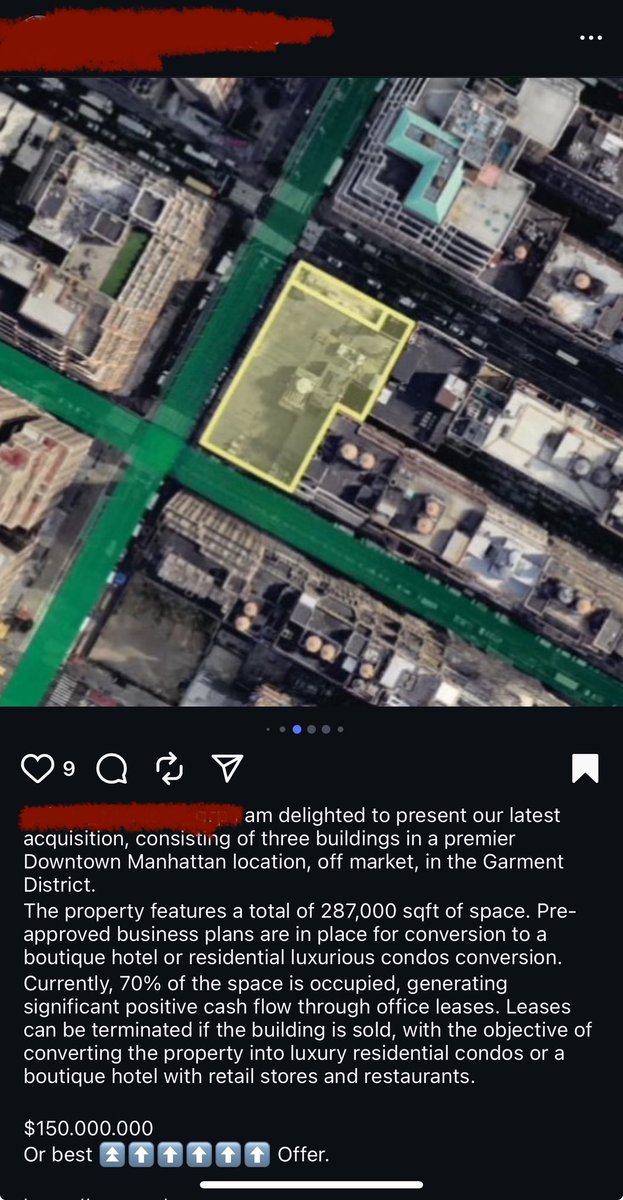 Not sure if I should be annoyed or flattered when they see these “off market brokers” pitching a deal that BKREA is the exclusive agent on. This person is trying to make 50M+ on top of the deal 😂