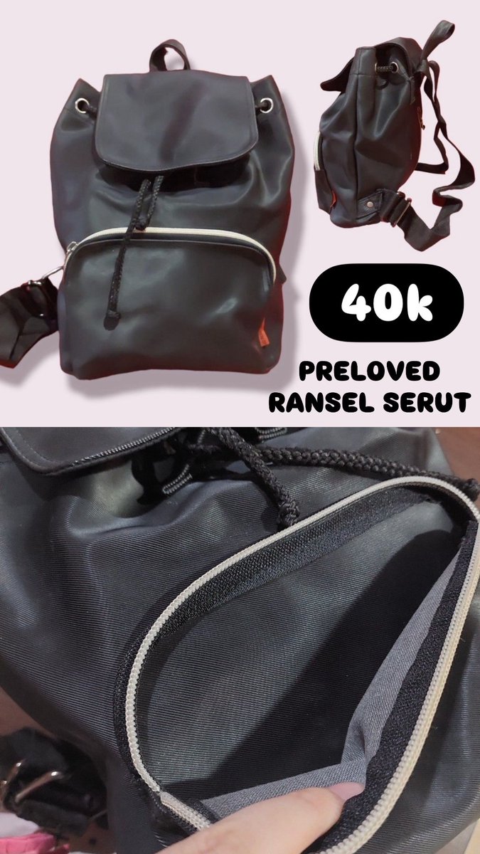 matchaoreooo1's tweet photo. 🚨 LAST STOCK 🚨
ransel serut hitam cakep ini cuma 40K 🖤
1x skip = langsung sold ke orang lain 😭
dm sekarang kalo ga mau nyesel bestie! 💌 https://t.co/DCoosSmqE4