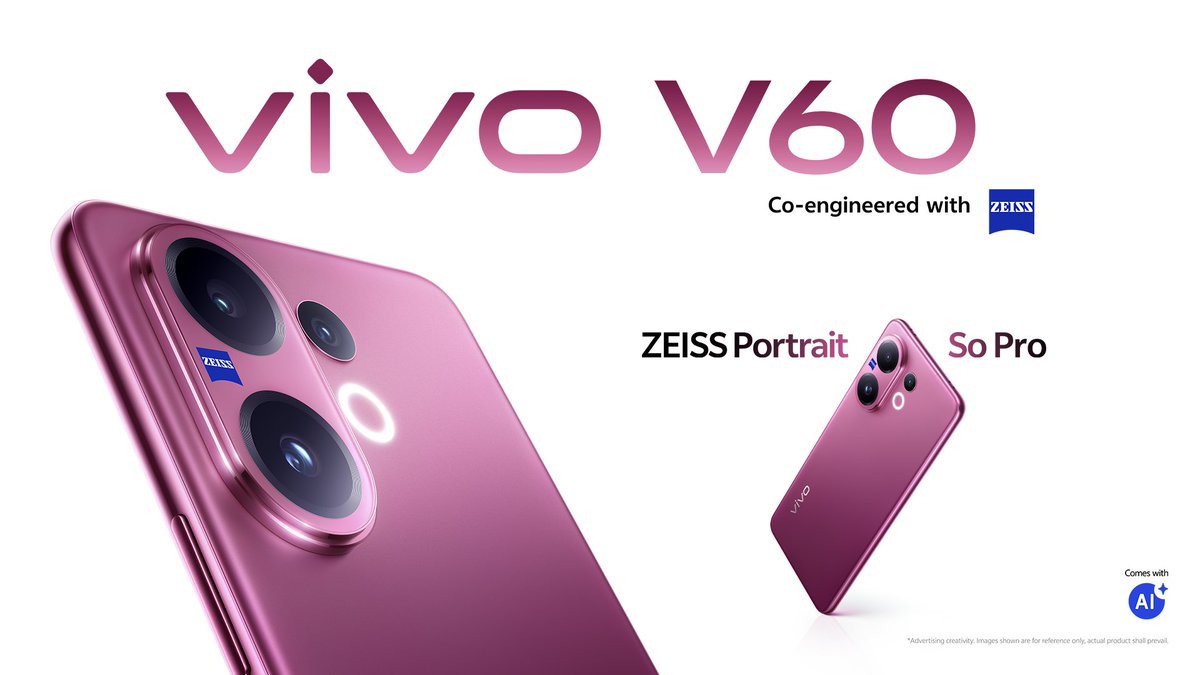 The all-new vivo V60 arrives stronger than ever! 💜

Experience the vibe, master the pro with the NEW vivo V60 5G —  where a bold popup design meets a pro-grade camera system. Trendy on the outside, powerhouse on the inside.