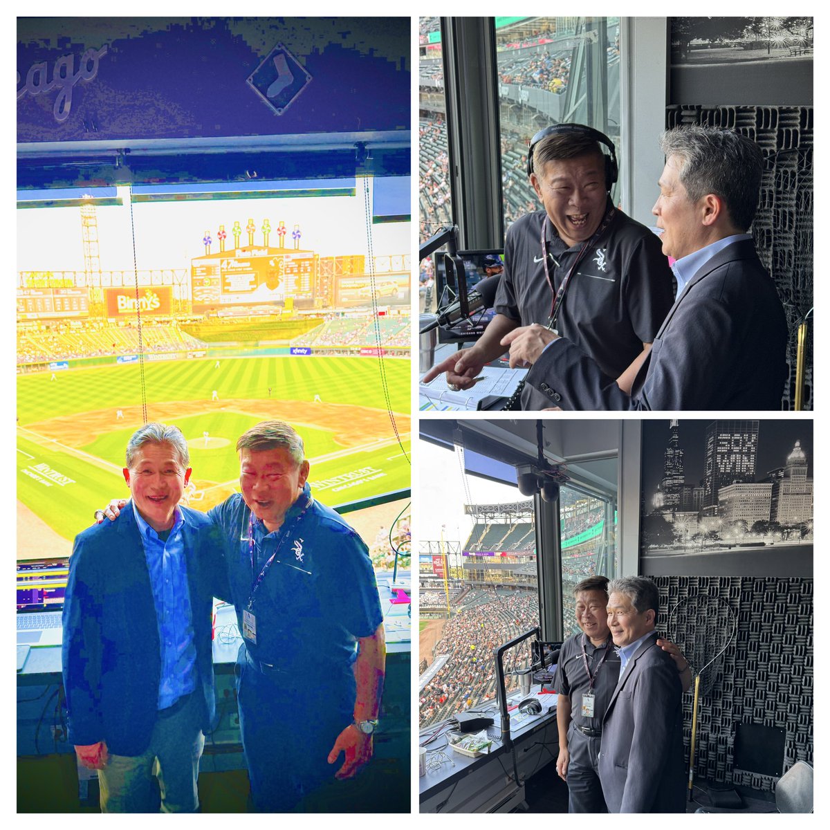 Masashi Mizobuchi (@jpncgchicago) on Twitter photo After my first pitch at the White Sox at <a href="/RateField/">GuaranteedRateField</a> on August 11, I had the distinct honor of visiting Gene Honda, the legendary public address announcer for the White Sox (<a href="/whitesox/">Chicago White Sox</a>). We shared a brief, meaningful chat between batters—a warm, memorable connection.
A true After my first pitch at the White Sox at <a href="/RateField/">GuaranteedRateField</a> on August 11, I had the distinct honor of visiting Gene Honda, the legendary public address announcer for the White Sox (<a href="/whitesox/">Chicago White Sox</a>). We shared a brief, meaningful chat between batters—a warm, memorable connection.
A true