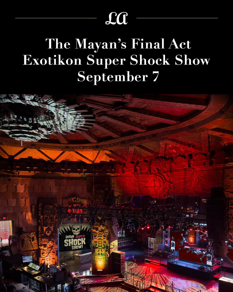 ✨ The Final Act at the Mayan ✨

After 98 years, the Mayan Theater will close Sept. 7. Its final act? The Exotikon Super Shock Show — a day of magic, music &amp; mystery. One last night to remember.

🎭 Read the full story from <a href="/ChrisNicholsLA/">Chris Nichols</a> ⬇️

lamag.com/arts-and-enter…