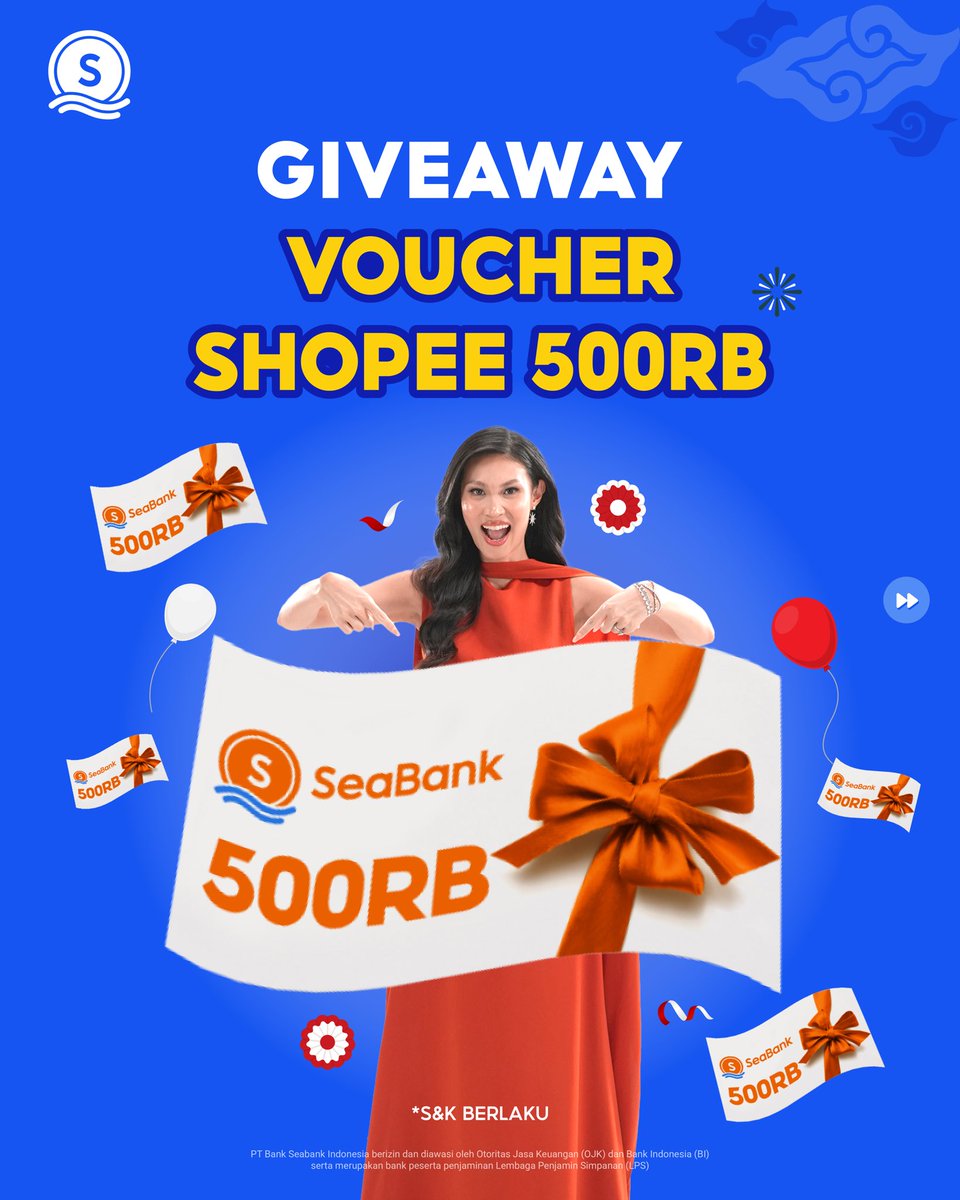 SeaBankID's tweet photo. GIVEAWAY VOUCHER SHOPEE 500RB!

Hai Sobat SeaBank, dapatkan kesempatan menang VOUCHER SHOPEE 500RB! Sebelumnya, pastikan kamu mengikuti syarat dan ketentuan yang ada di postingan ya. https://t.co/arpcJGereB
