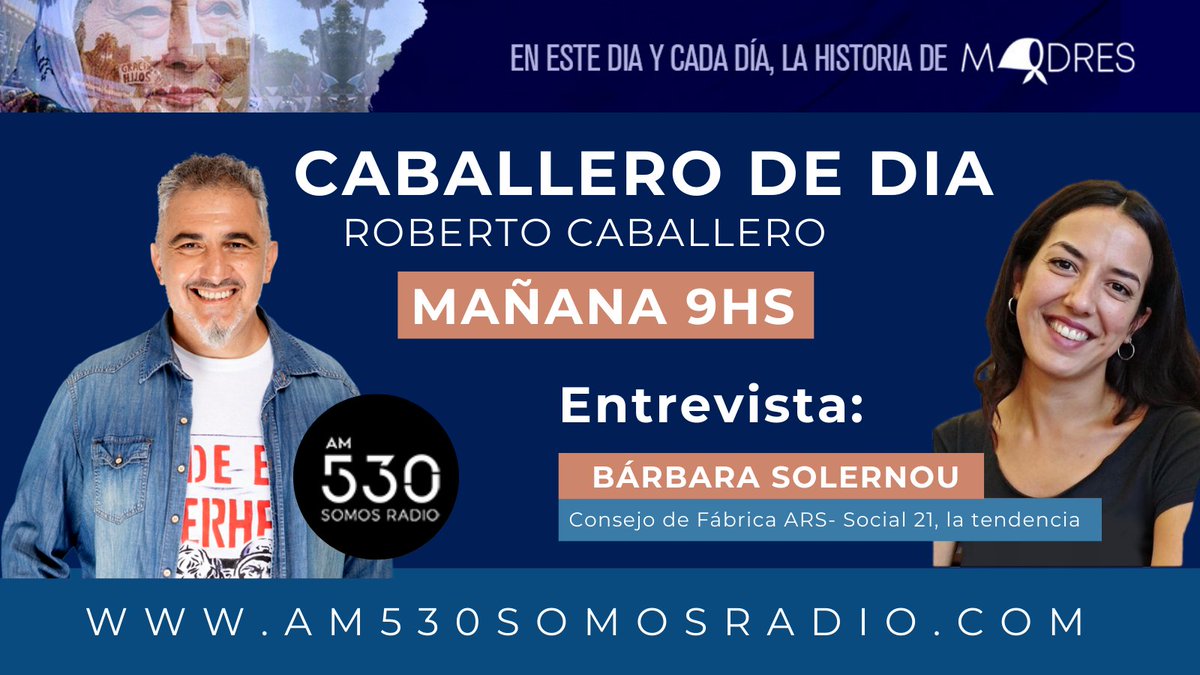 ⚠️ ¡ATENCIÓN!
Mañana 9hs en @somosradioAM530
🎙️ Entrevista exclusiva a Bárbara Solernou (Consejo de Fábrica ARS). 
🔴 Denuncia: el plan de vaciamiento del Astillero Río Santiago y la venta de los buques Eva Perón y Juana Azurduy.

¡Hágalo circular!
 #TodosVendePatria #BuenosAires