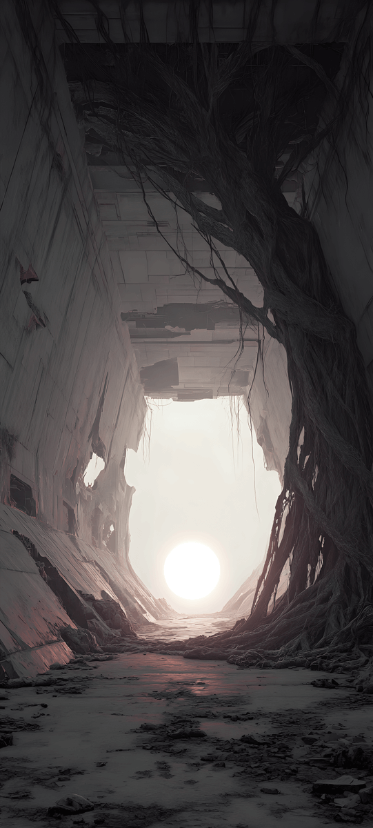 404images's tweet image. Ashen Dawn at the Tree-Split Bunker 4K Phone Wallpaper 💥
Tap &amp;amp; Hold &amp;gt;&amp;gt; Load in 4K

#cyberpunk #postapocalyptic #brutalistarchitecture #sunrisevibes #wallpaper