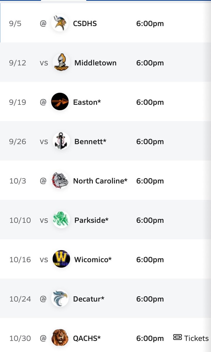 Counting down the days! Kent Island High School football schedule. LETS GO!