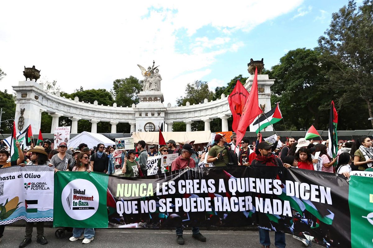 Cientos de ciudadanos participaron en la megamarcha “México por Palestina”, para denunciar la escalada de la agresión israelí en Gaza.