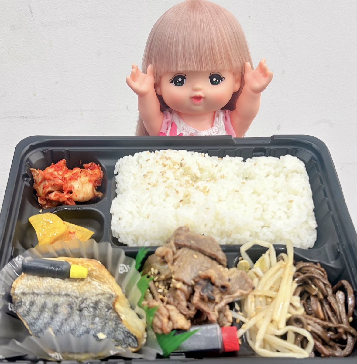 わぁ おにくも おさかなも はいっている おべんとうだね🍱