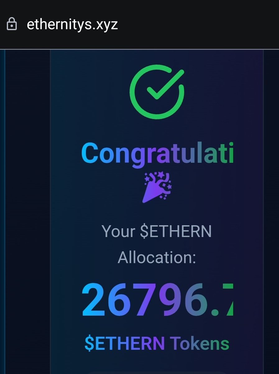 jans_zech's tweet image. Just checked my #ethernity allocation from @Ethernity_xyz