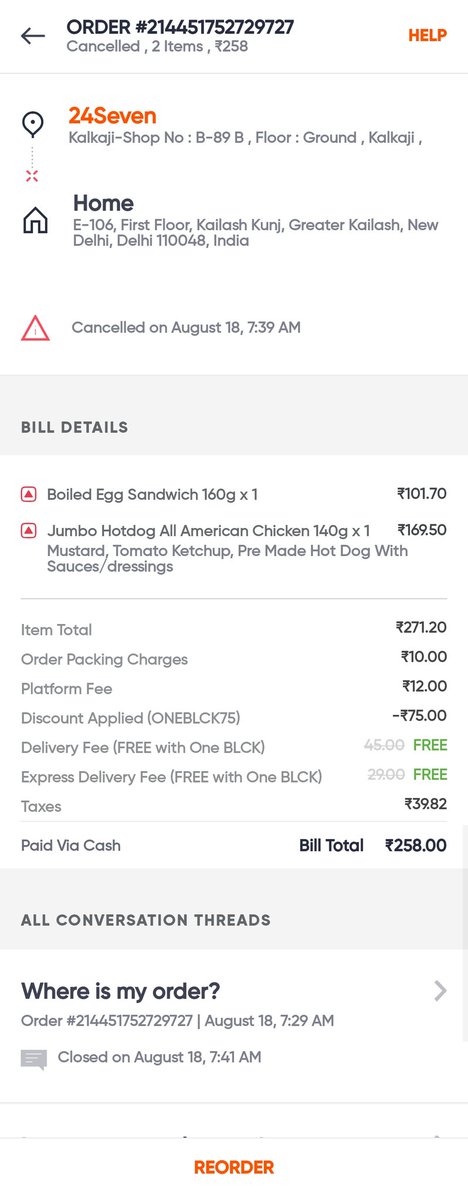 Vishwas1703's tweet photo. Even though the @24SevenIN chains have been close for about an year now @Swiggy has still listed the place as a restaurant and are letting consumers place orders.
I request @SwiggyCares Swiggy customer service to be vigilant enough to know what all places are being listed on app https://t.co/qf4874iwjI