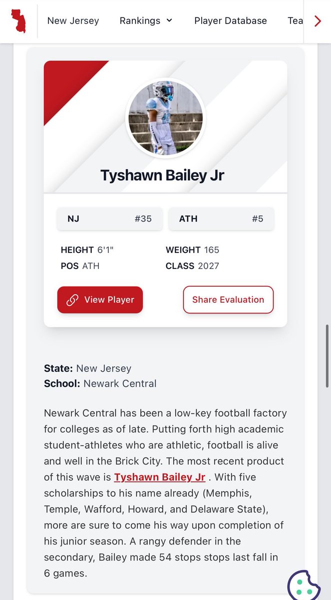 TyshawnBaileyJr's tweet image. Wow! I’m blessed to be ranked as the #5th ATH in the state and 35th overall in the state class of 2027 by @PrepRedzone @PrepRedzoneNJ @BrendanScoutsNJ @TomLoy247 @BrianDohn247 @EdOBrienCFB @On3Richie @JButler_210 @BrandonHuffman @samspiegs